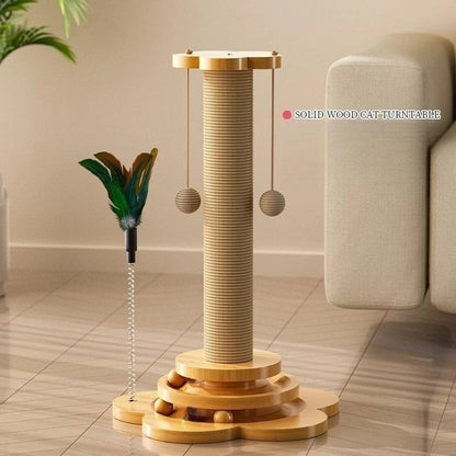 Cat Scratching Turntable Column